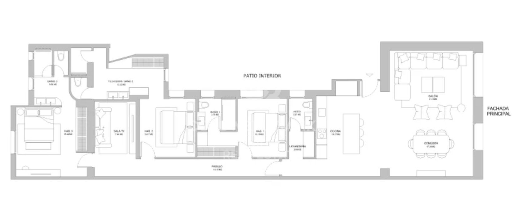 Renovated exterior flat in Lista, Madrid