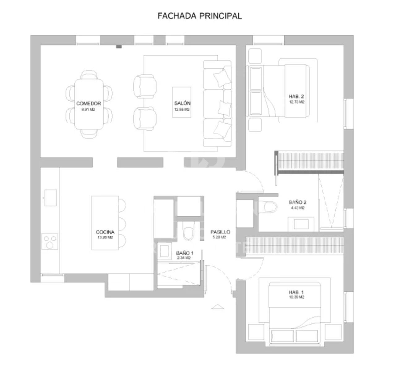 Appartement extérieur rénové à Almagro, Madrid