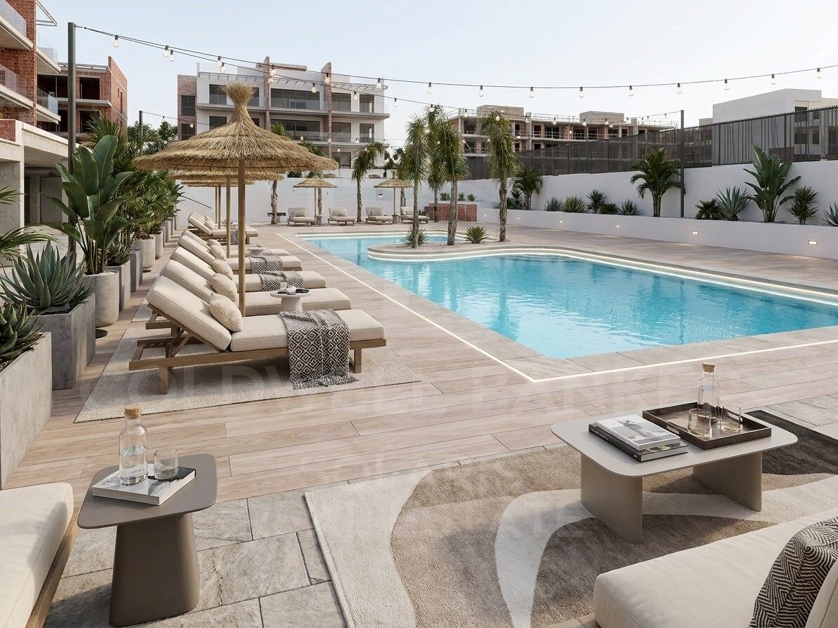 Elegante planta baja con espectacular patio privado en La Marina Beach Residencial