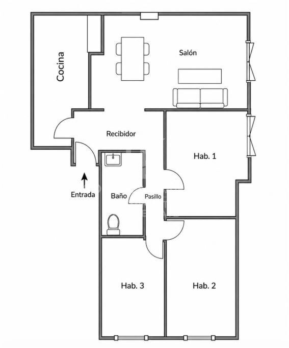 Piso de 3 habitaciones listo para entrar en Sants-Badal