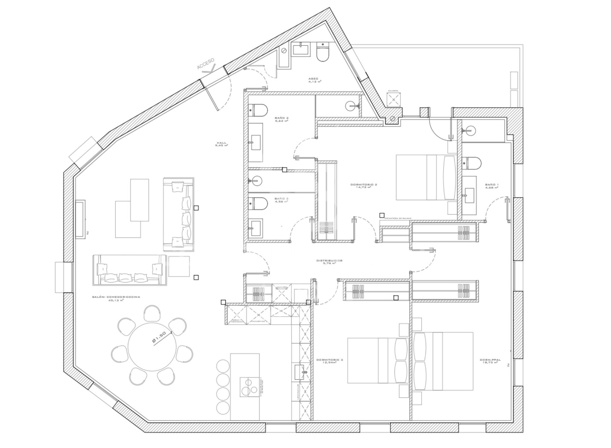 Appartement extérieur rénové avec terrasse, garage et débarras à Lista, Madrid