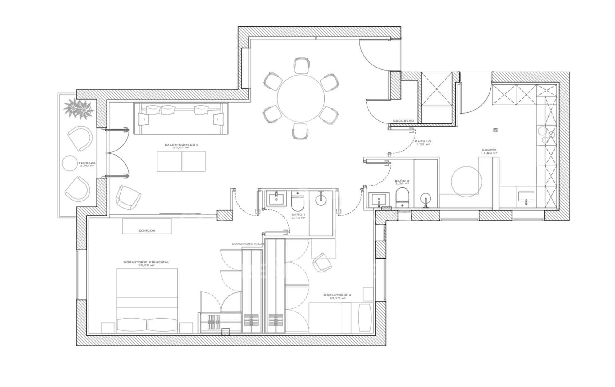Renovierte Außenwohnung mit Terrasse und Abstellraum in Retiro, Madrid