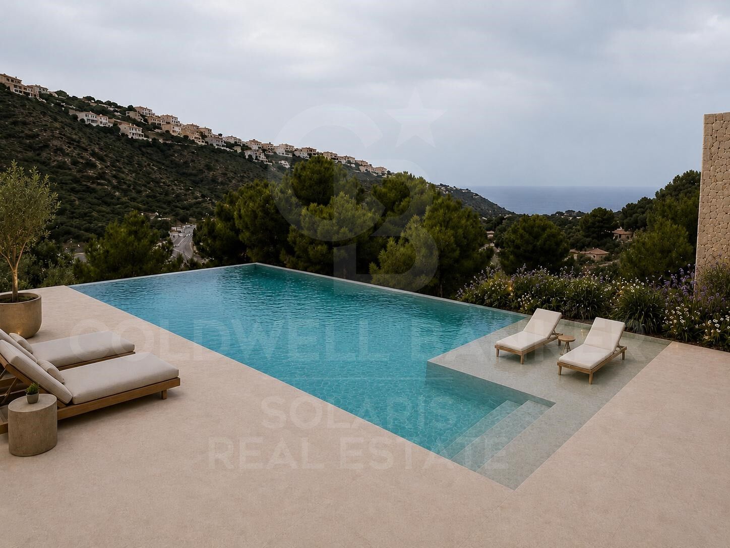 Villa contemporánea en construcción con impresionantes vistas al mar, ascensor privado y orientación sureste