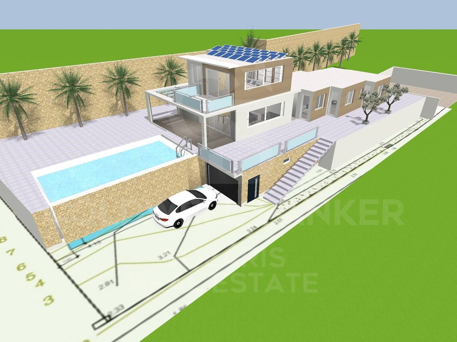 Villa contemporánea en construcción con impresionantes vistas al mar, ascensor privado y orientación sureste