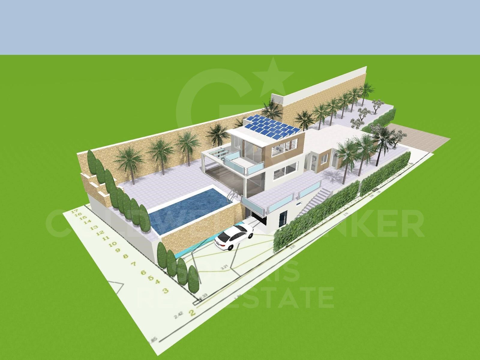 Villa contemporánea en construcción con impresionantes vistas al mar, ascensor privado y orientación sureste