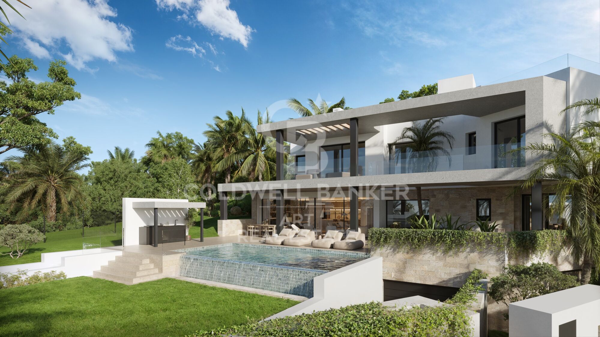 Villa individuelle avec vue panoramique sur le Golden Mile, Marbella