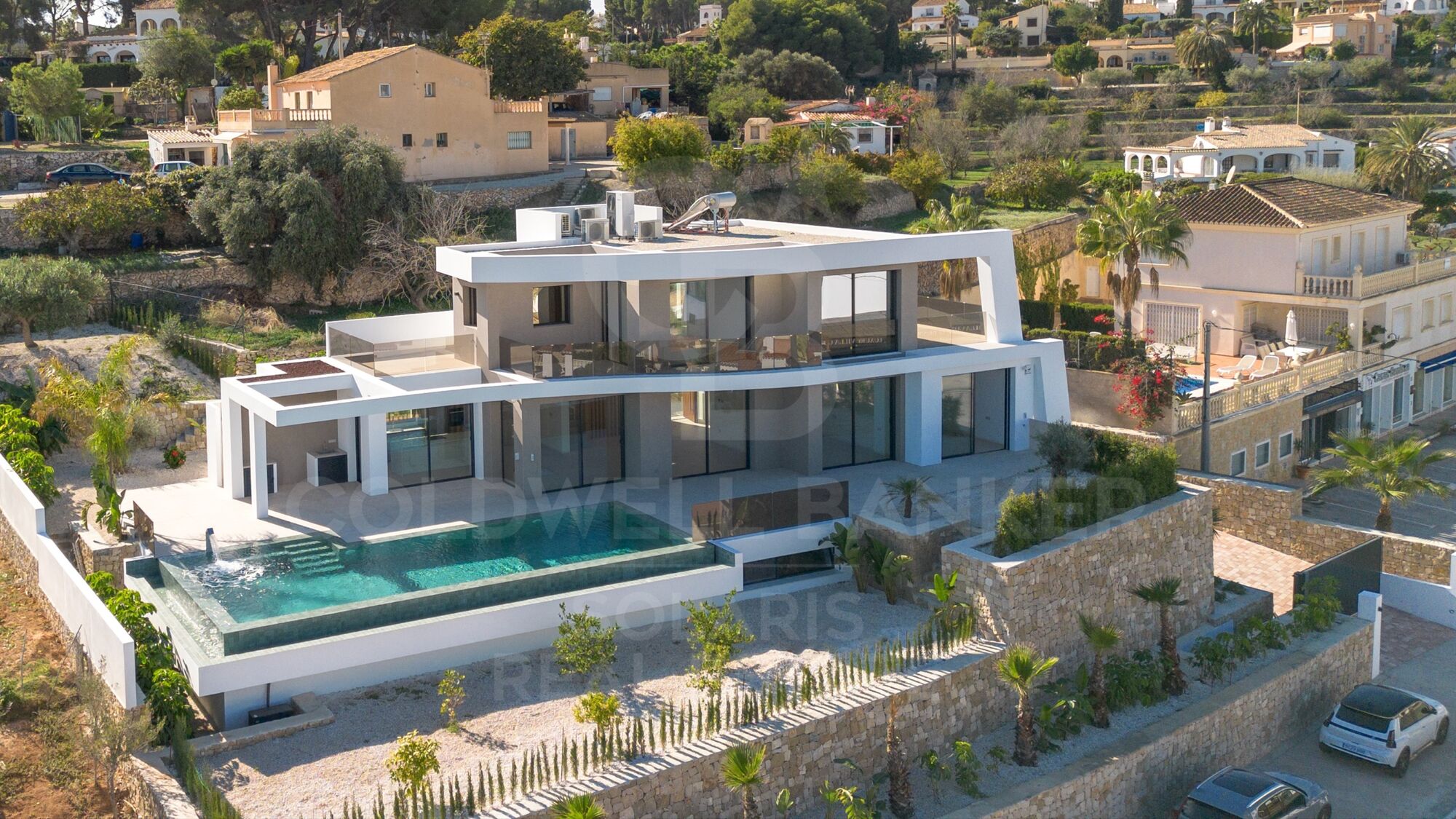 Nouvelle villa de luxe avec vue sur la mer à La Fustera, Benissa | Piscine à débordement, spa, cinéma