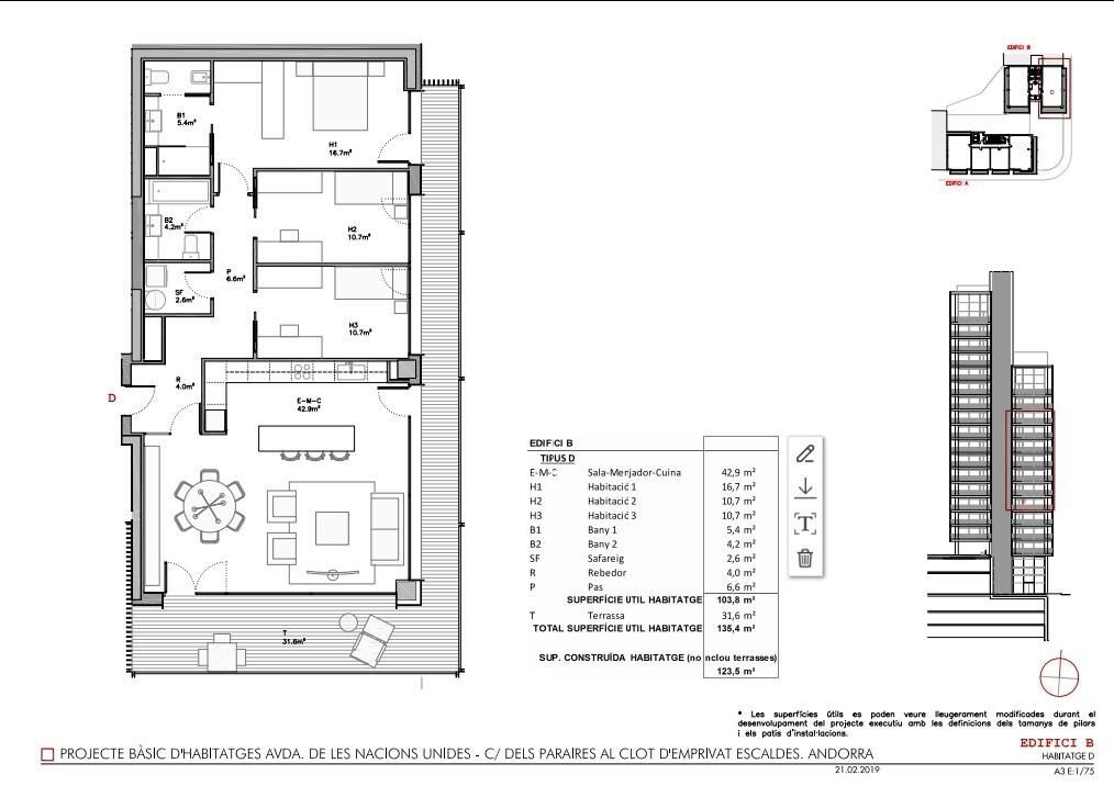 Apartment 3 Schlafzimmer Vermietung Escaldes-Engordany