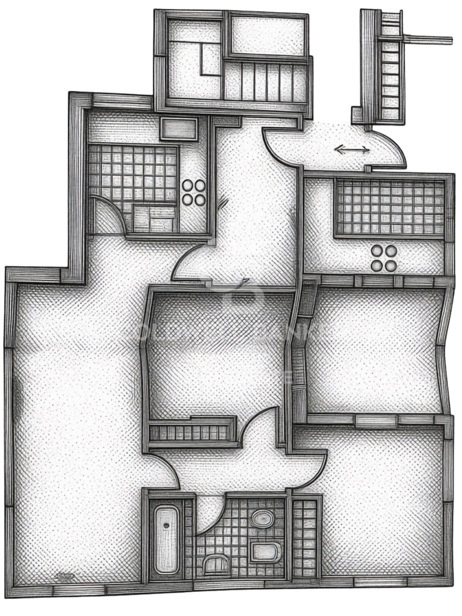 Wohnung mit zwei Schlafzimmern in einem einzigartigen und spektakulären Gebäude in Almagro, Madrid.