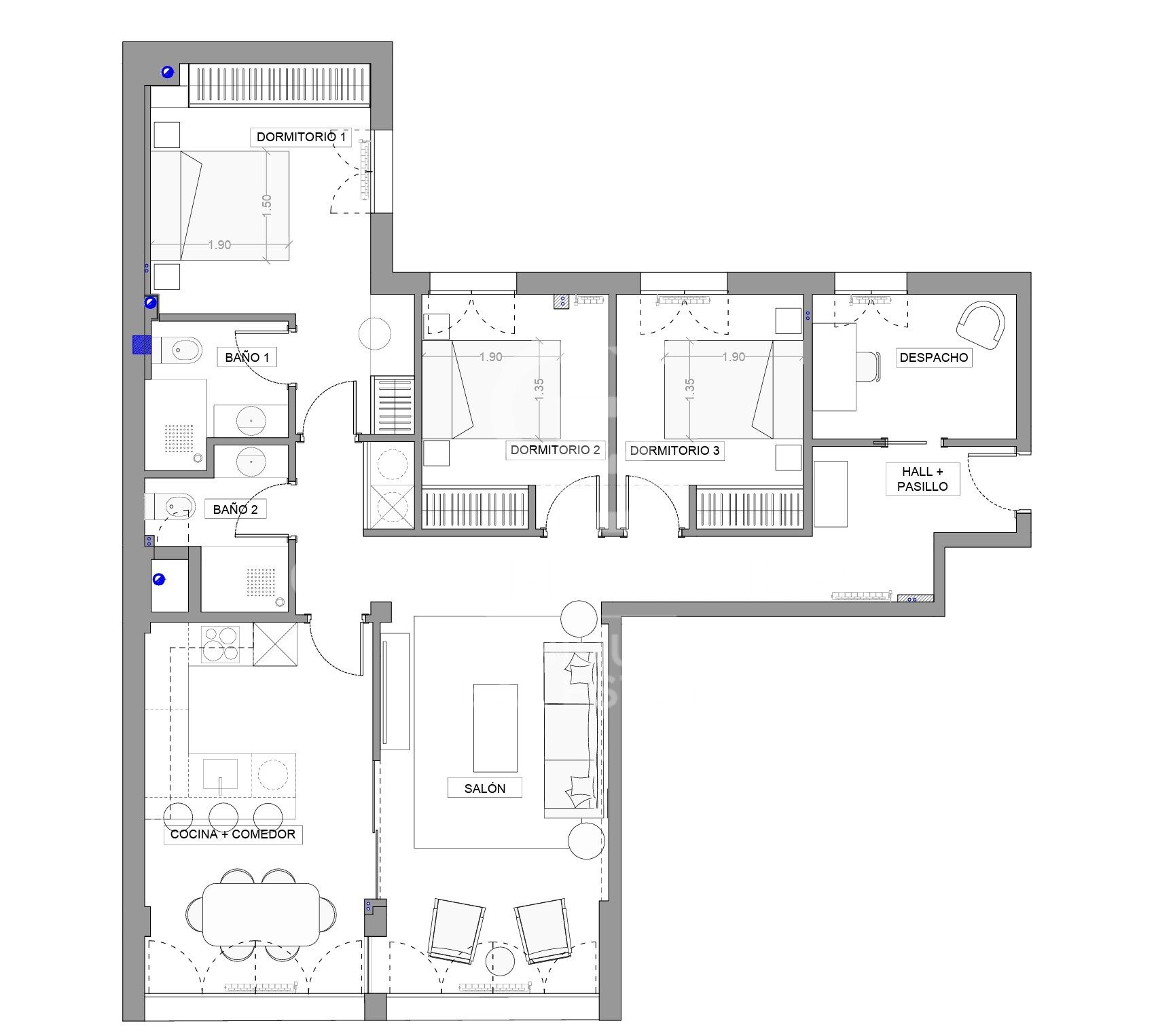 Wohnung 4 Schlafzimmer Verkauf Madrid