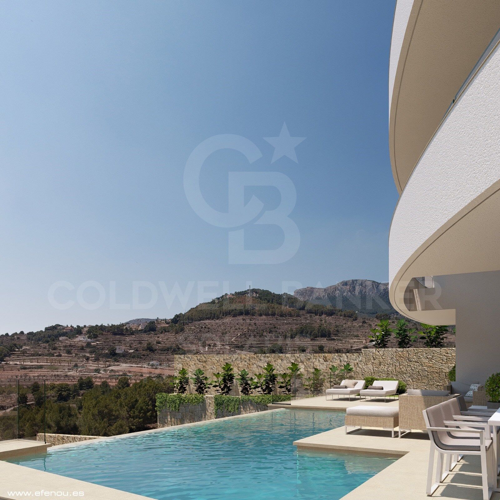 New build modern villa in Calpe, 4 bedrooms and 4 bathrooms.