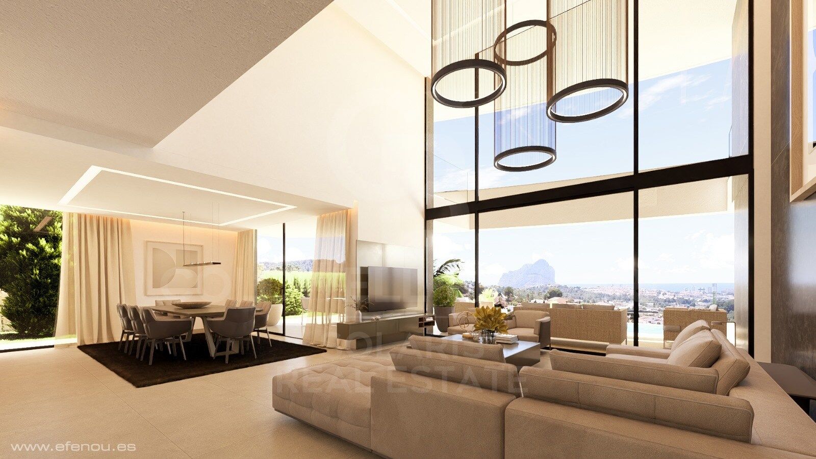 Neugebaute moderne Villa in Calpe, 4 Schlafzimmer und 4 Badezimmer.