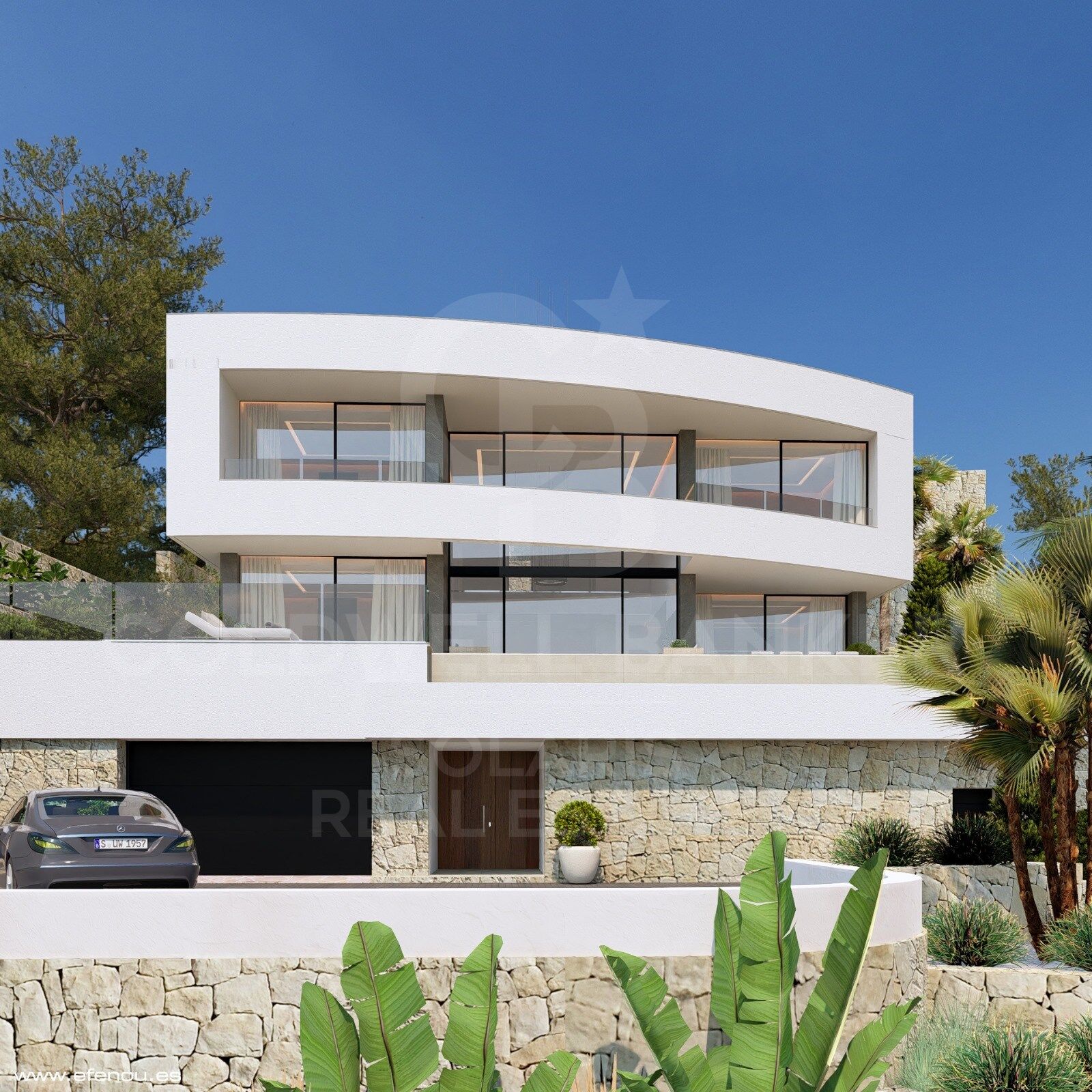New build modern villa in Calpe, 4 bedrooms and 4 bathrooms.