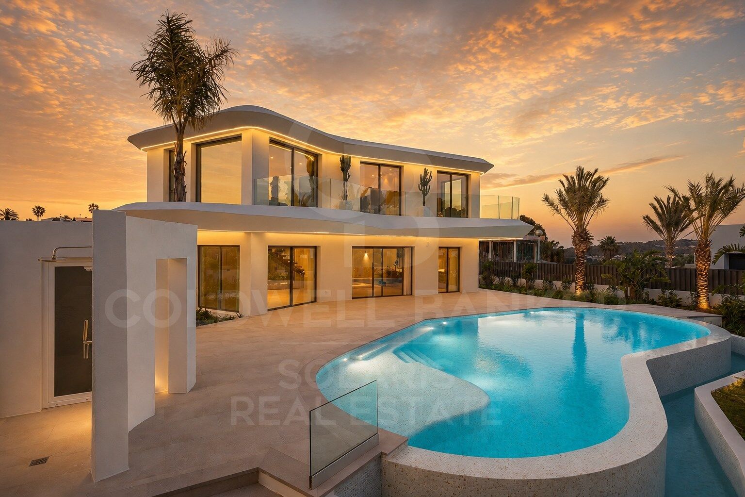 Exclusiva villa Kentia contemporánea de obra nueva con diseño orgánico y vistas al mar en Jávea