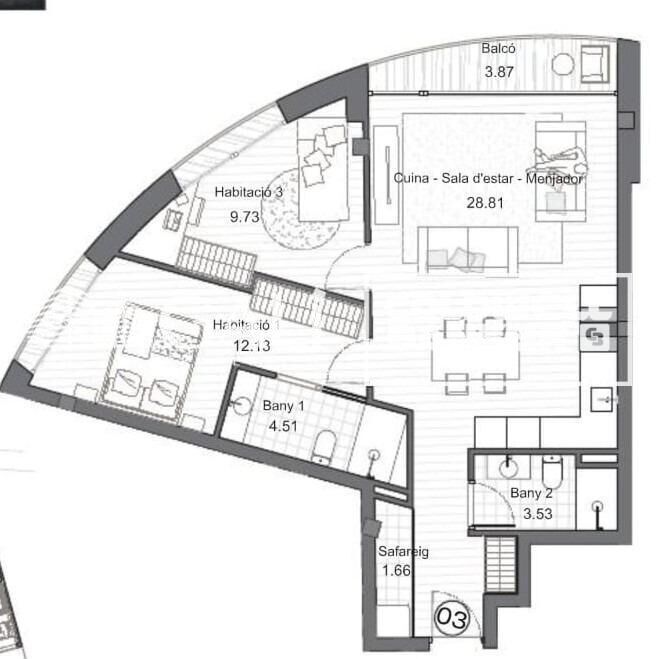 Apartment 2 Schlafzimmer Vermietung Escaldes-Engordany