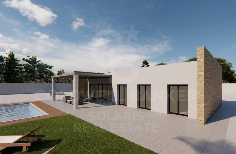 Neu errichtete zeitgenössische Villa mit großem Grundstück in Pinoso