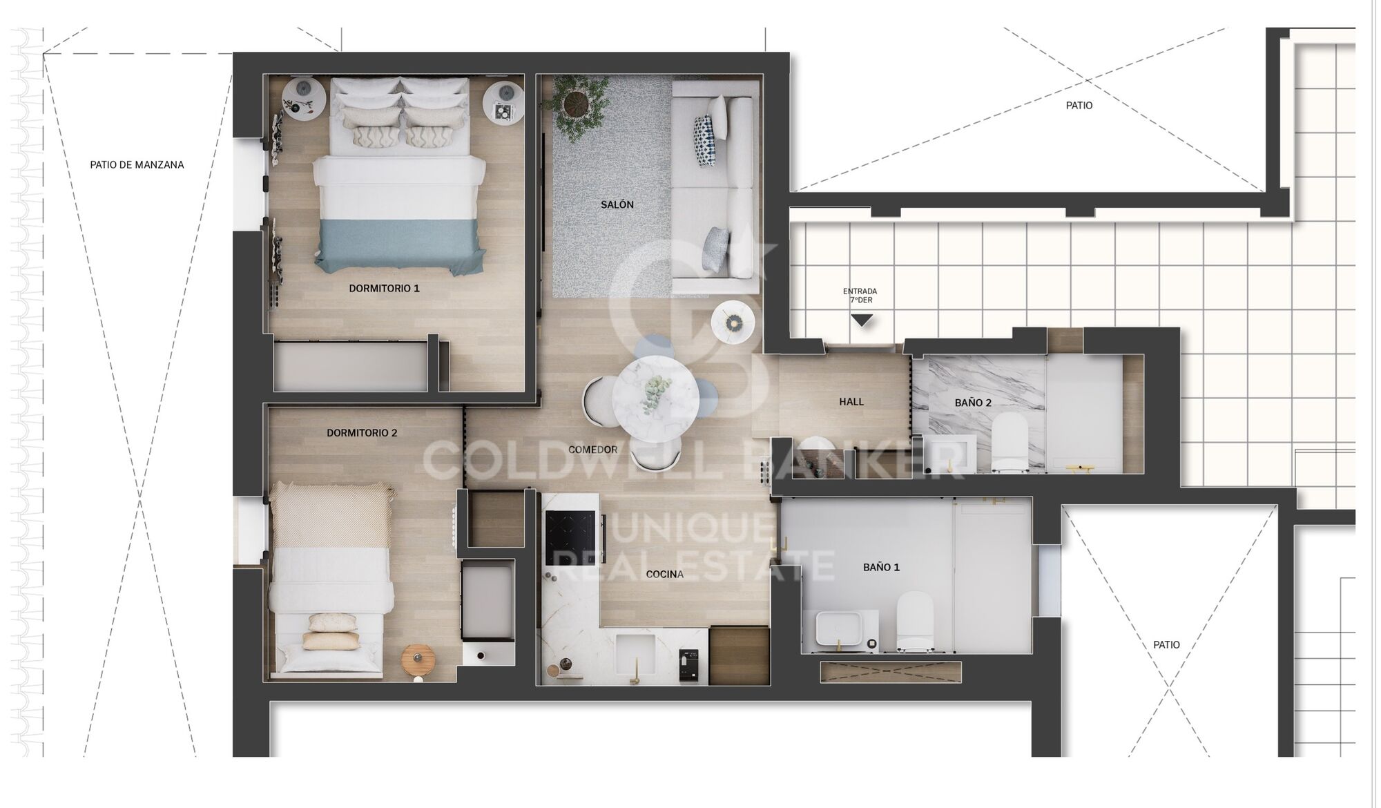 2 bedroom interior flat in Lista