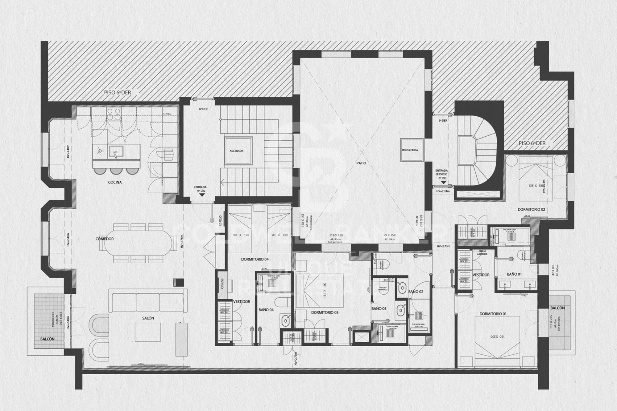 Piso de 4 dormitorios con balcones en Goya