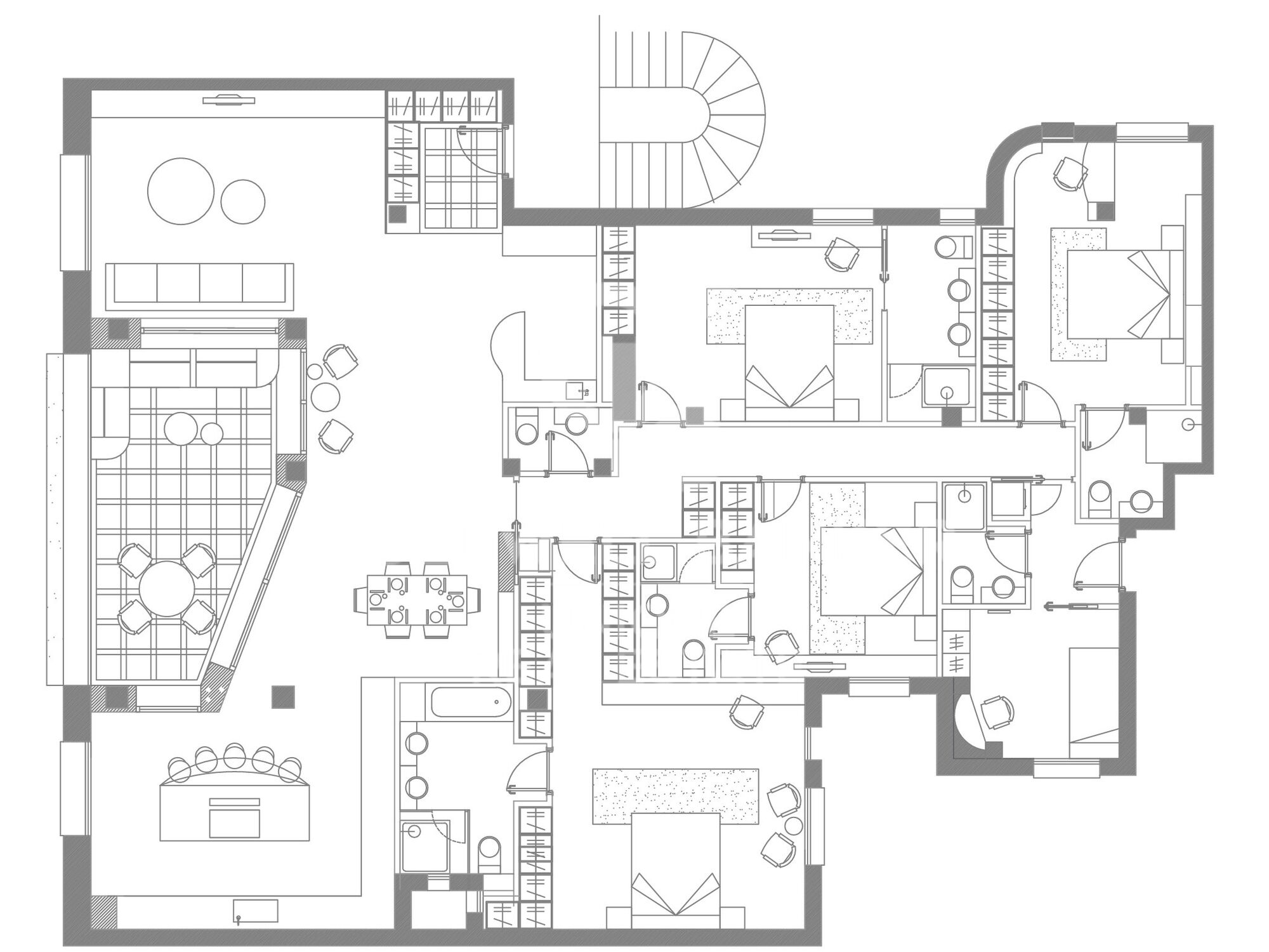 Piso con 5 habitaciones y terraza en Serrano