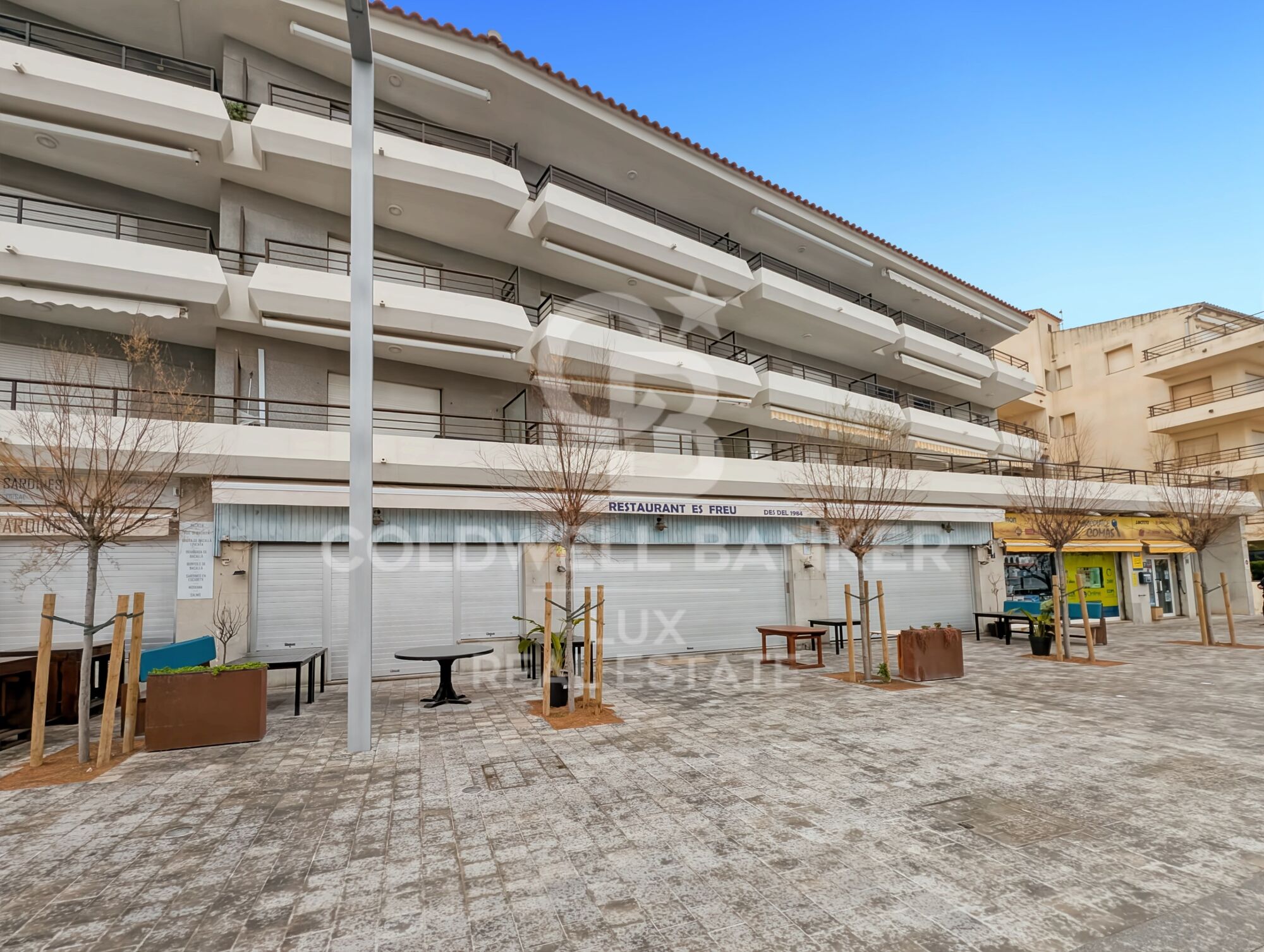 Restaurant on the seafront in L'Escala, Costa Brava
