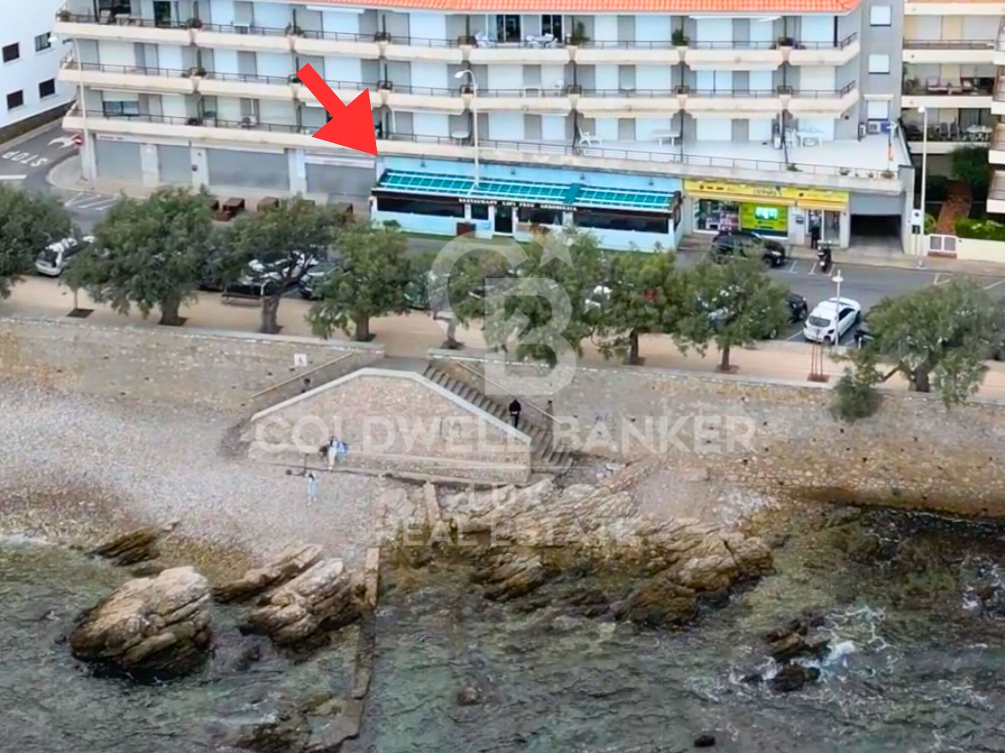 Restaurant on the seafront in L'Escala, Costa Brava