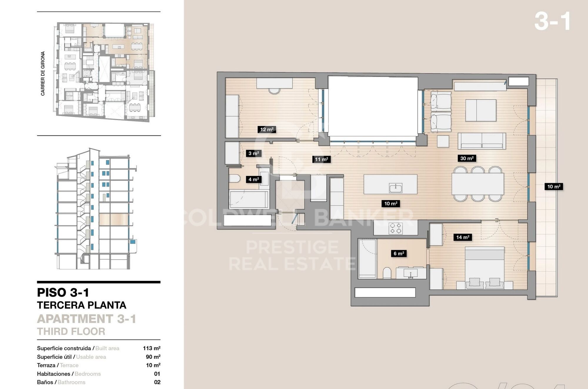 Newly built flat in the Barcelona city centre