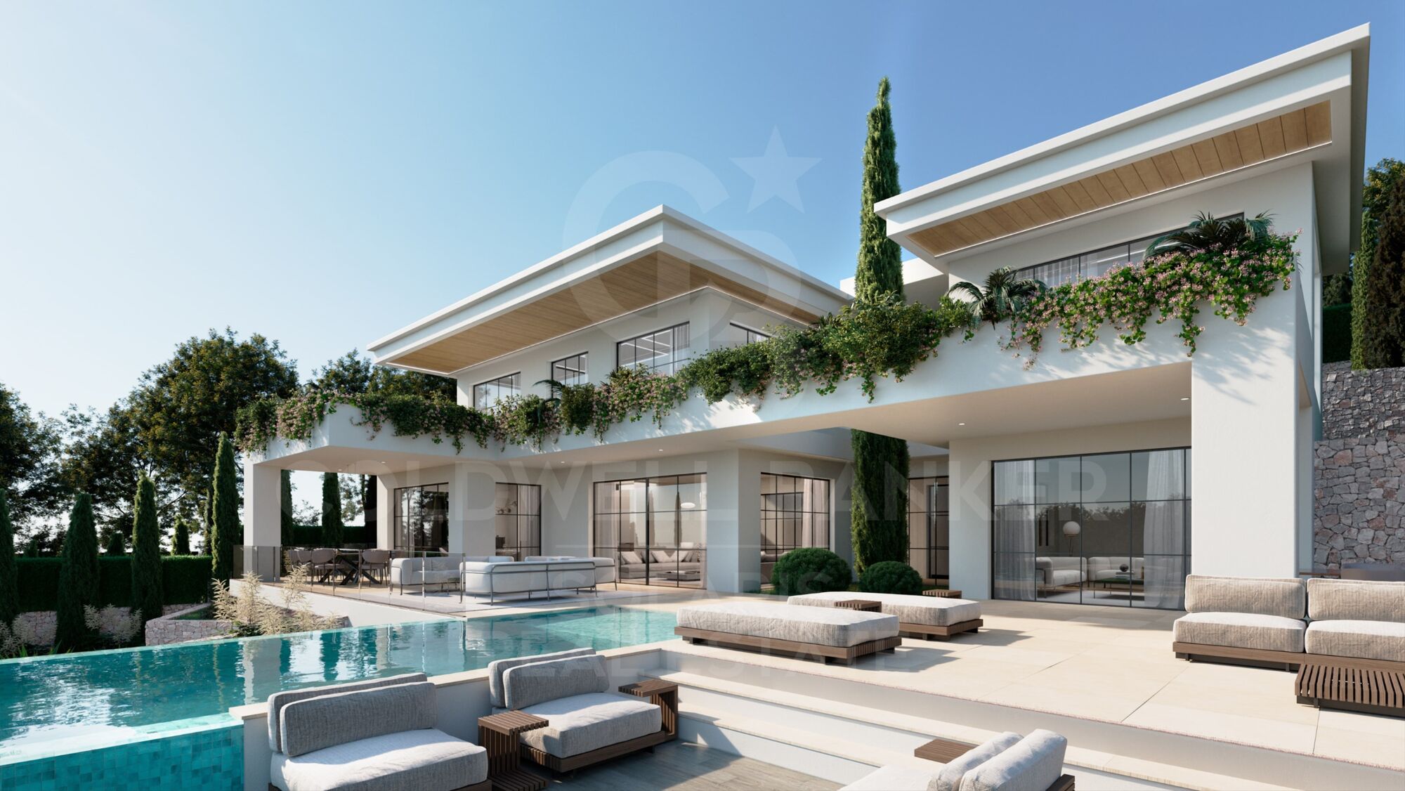 Under construction exclusive south facing luxury villa with panoramic sea views in Javea