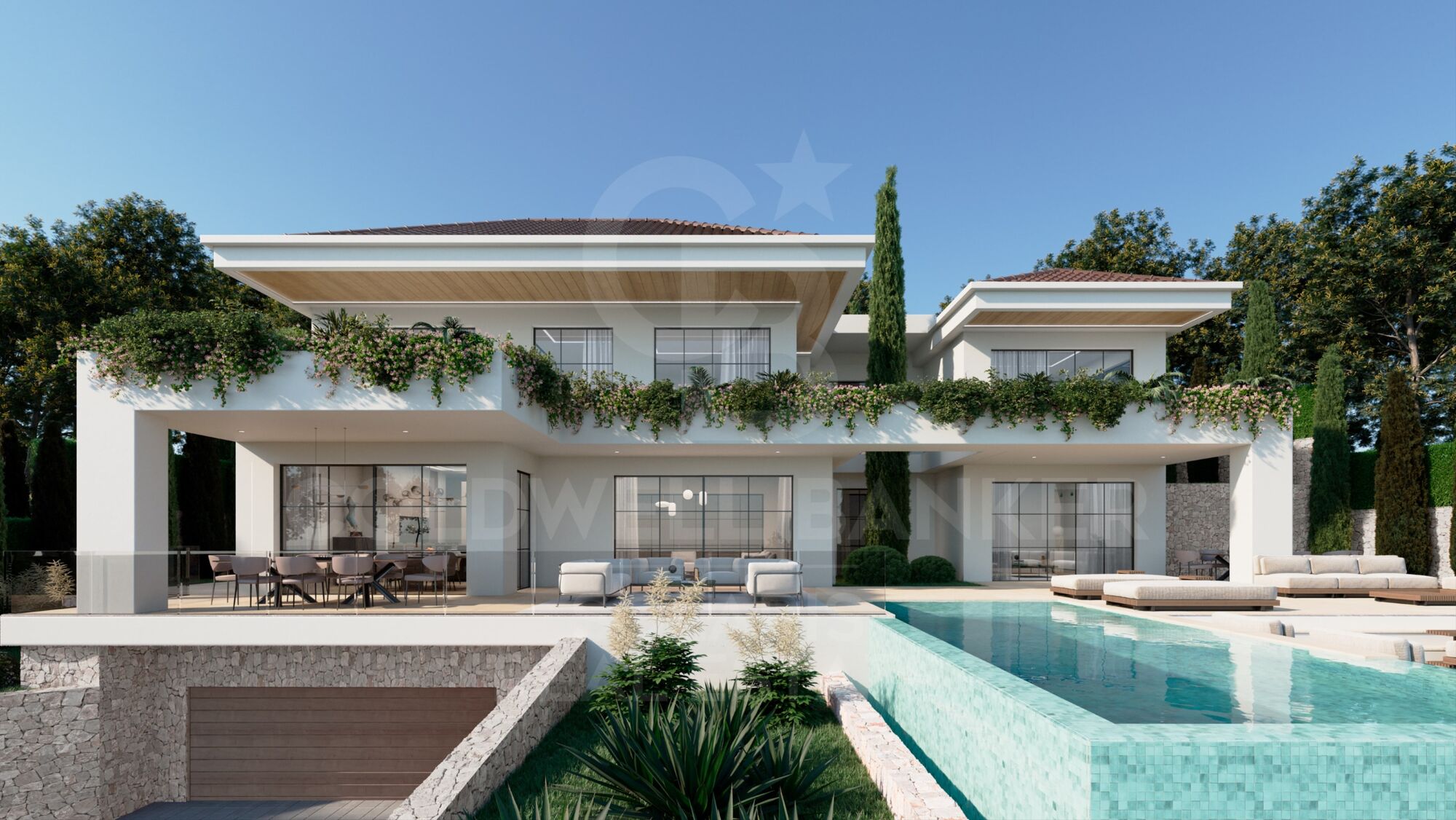 Under construction exclusive south facing luxury villa with panoramic sea views in Javea