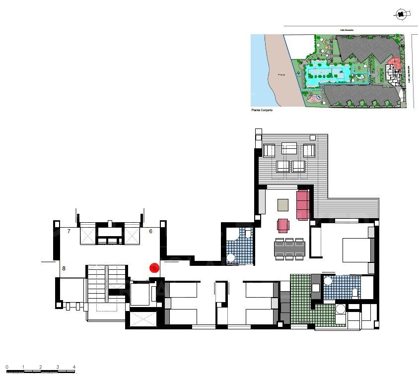 Penthouses and apartments with 2 and 3 bedrooms with terrace in Urbanization a meters from La Playa in Dénia