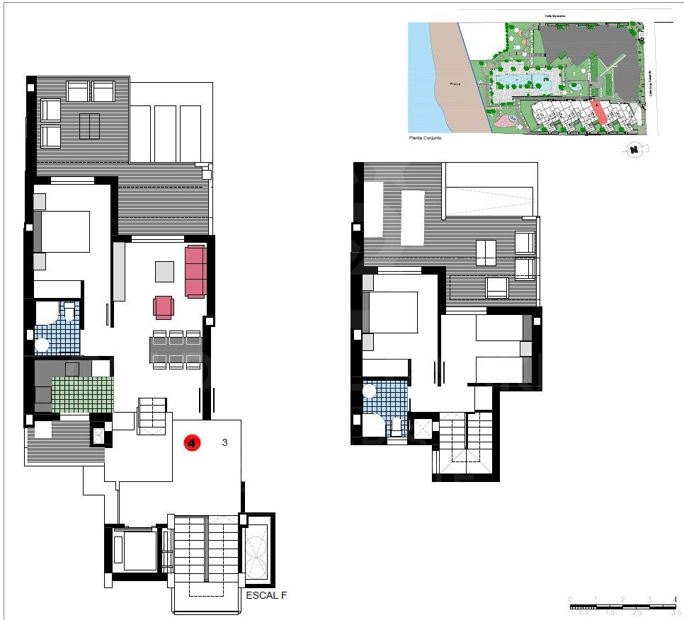 Penthouses and apartments with 2 and 3 bedrooms with terrace in Urbanization a meters from La Playa in Dénia