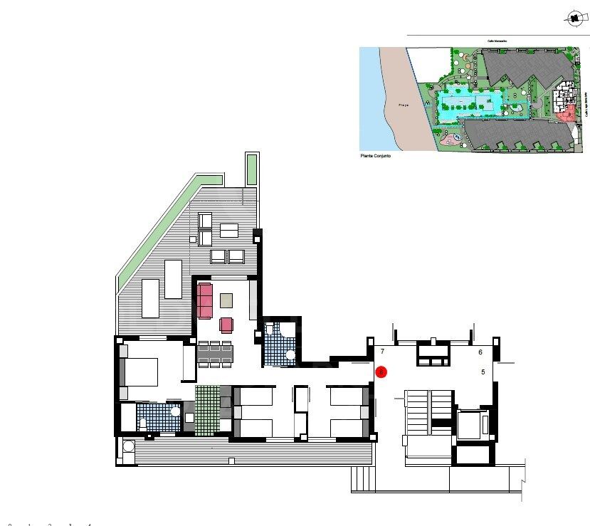 Penthouses and apartments with 2 and 3 bedrooms with terrace in Urbanization a meters from La Playa in Dénia