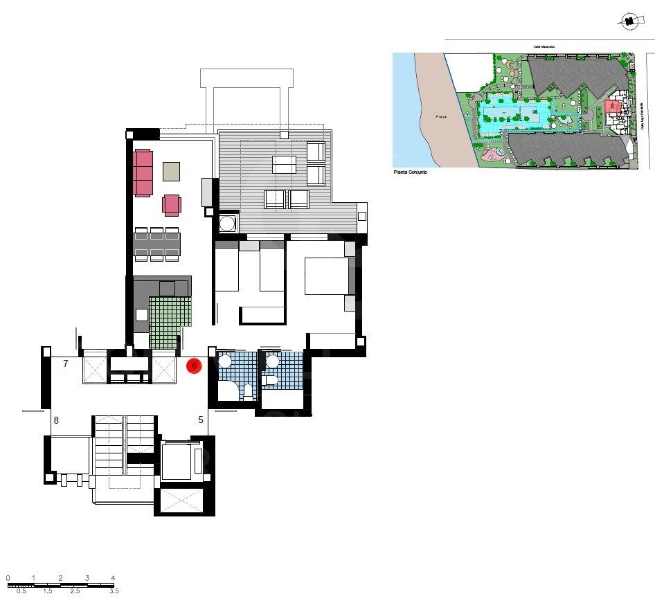 Penthouses and apartments with 2 and 3 bedrooms with terrace in Urbanization a meters from La Playa in Dénia