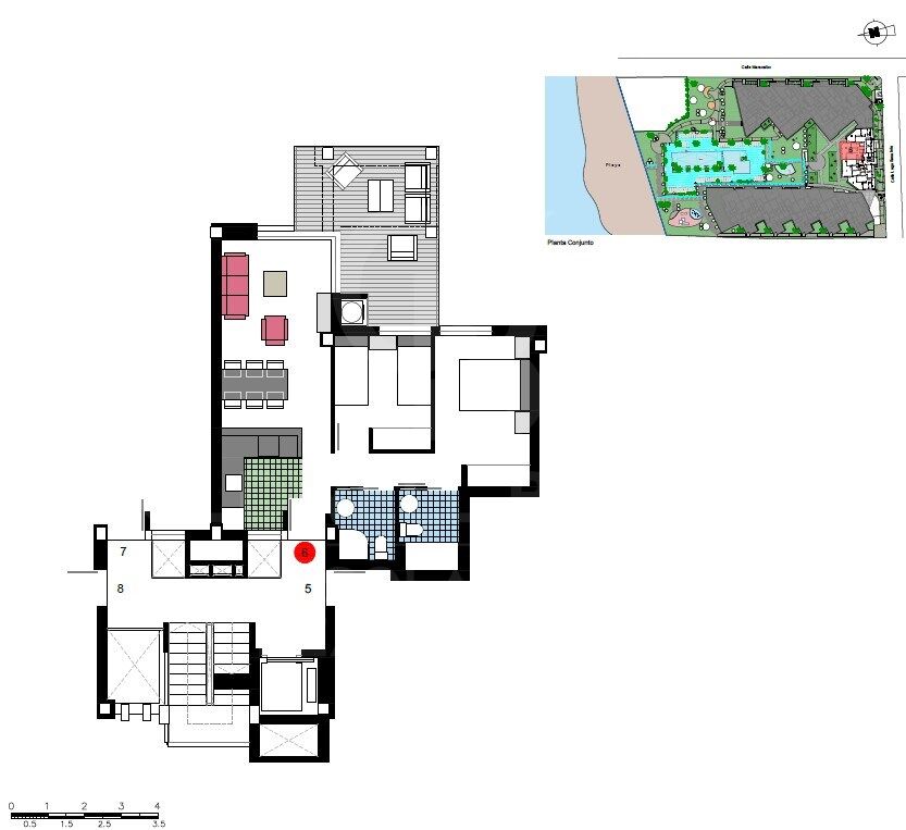 Penthouses and apartments with 2 and 3 bedrooms with terrace in Urbanization a meters from La Playa in Dénia