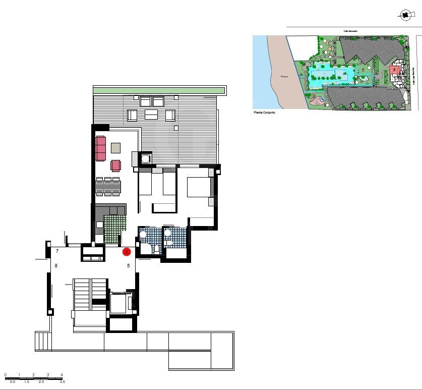 Penthouses and apartments with 2 and 3 bedrooms with terrace in Urbanization a meters from La Playa in Dénia