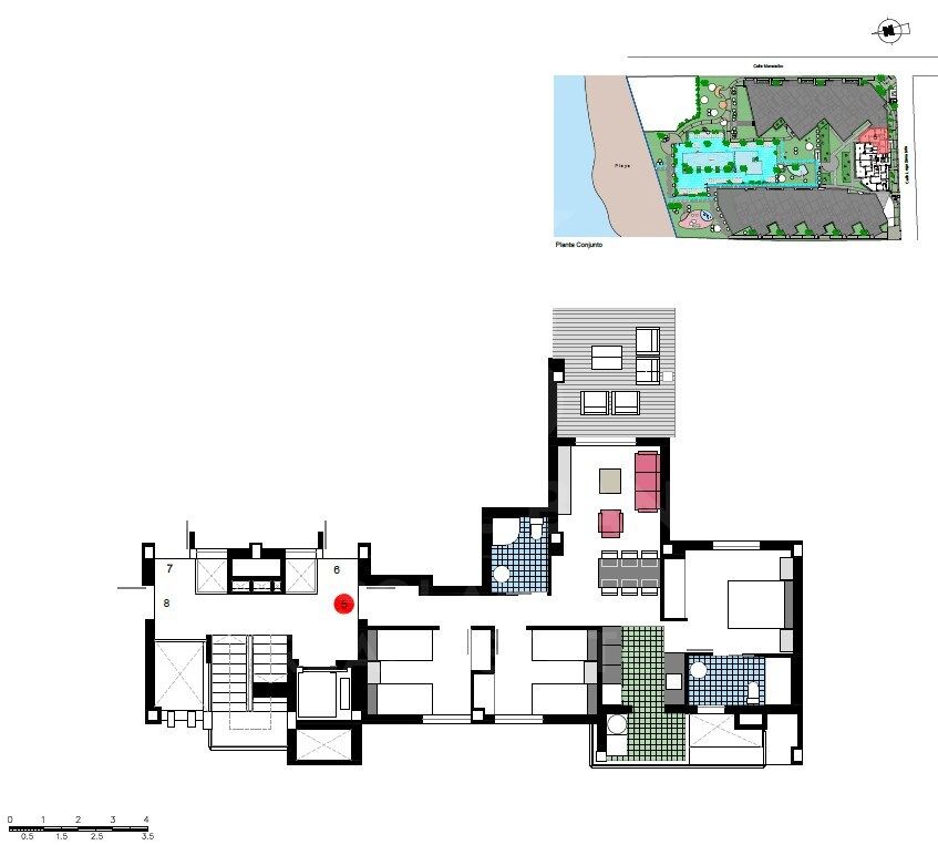 Penthouses and apartments with 2 and 3 bedrooms with terrace in Urbanization a meters from La Playa in Dénia