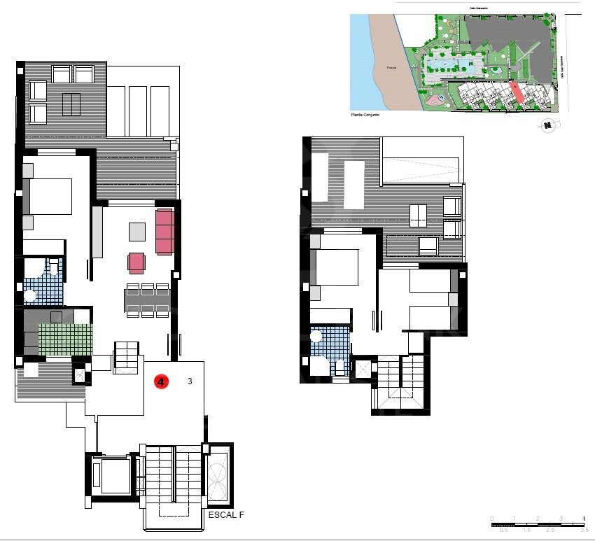 Penthouses and apartments with 2 and 3 bedrooms with terrace in Urbanization a meters from La Playa in Dénia