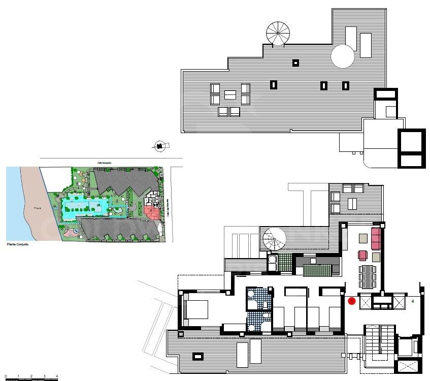 Penthouses and apartments with 2 and 3 bedrooms with terrace in Urbanization a meters from La Playa in Dénia