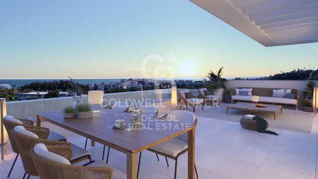New development of 2 and 3 bedroom apartments just a few minutes from the centre of Estepona.