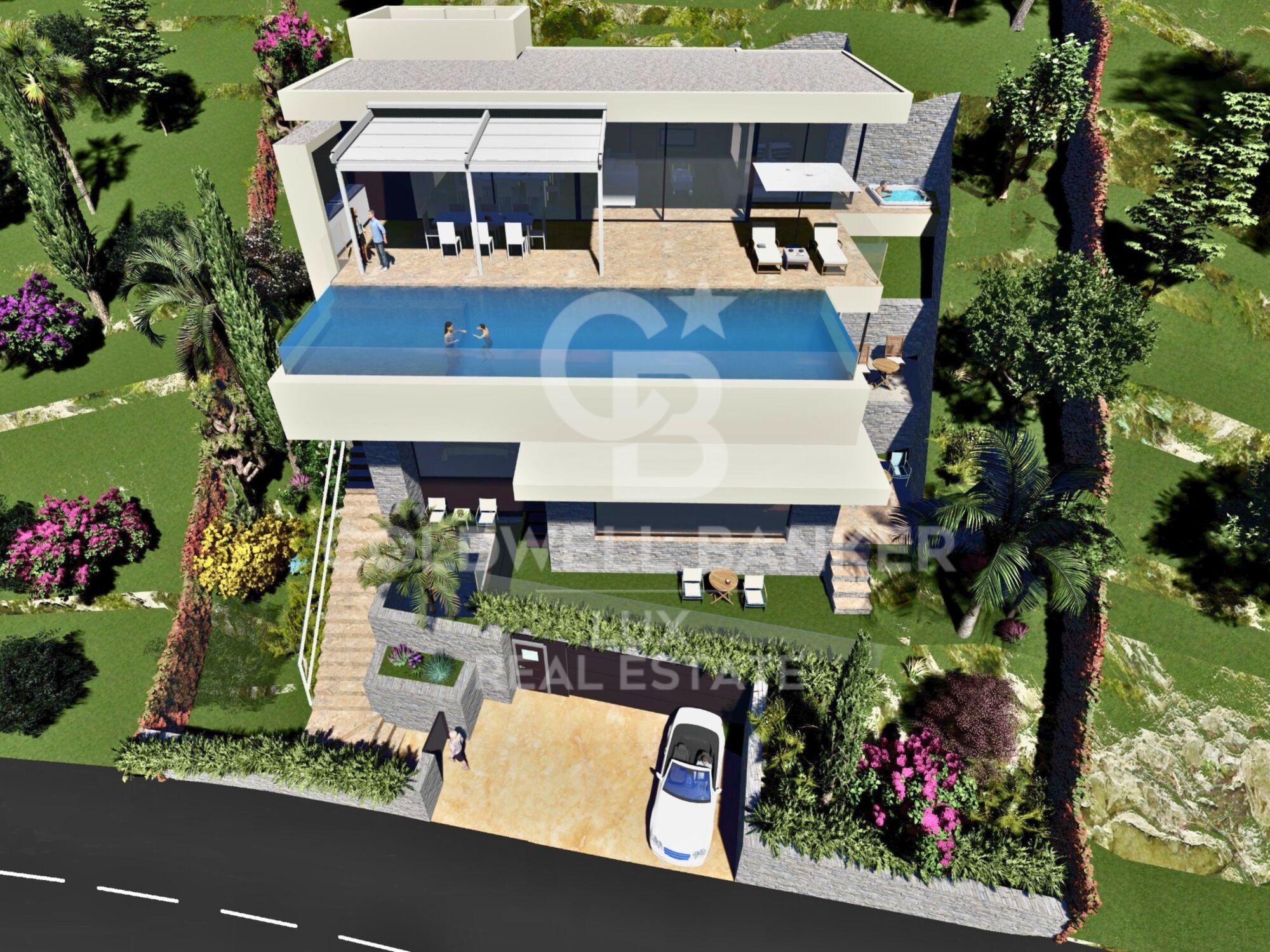 Villa avec vue sur la mer à Canyelles avec gros oeuvre entièrement achevé