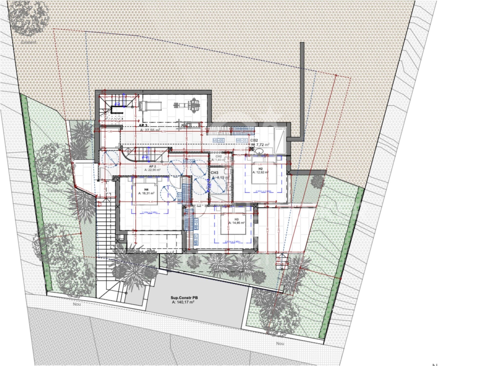Villa avec vue sur la mer à Canyelles avec gros oeuvre entièrement achevé