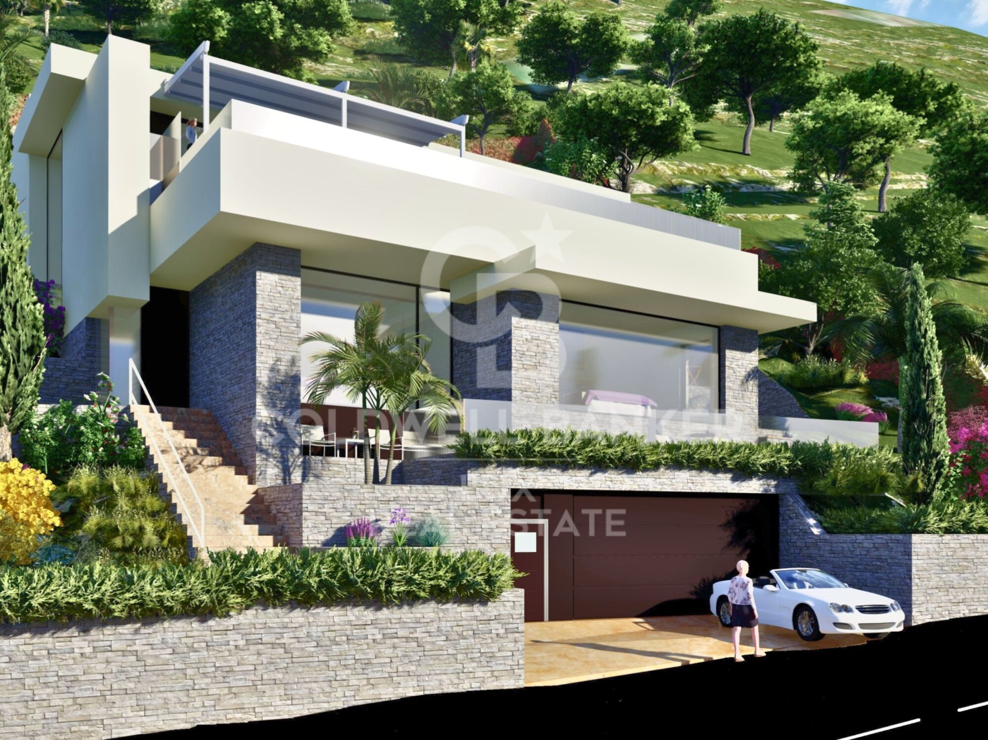Villa avec vue sur la mer à Canyelles avec gros oeuvre entièrement achevé
