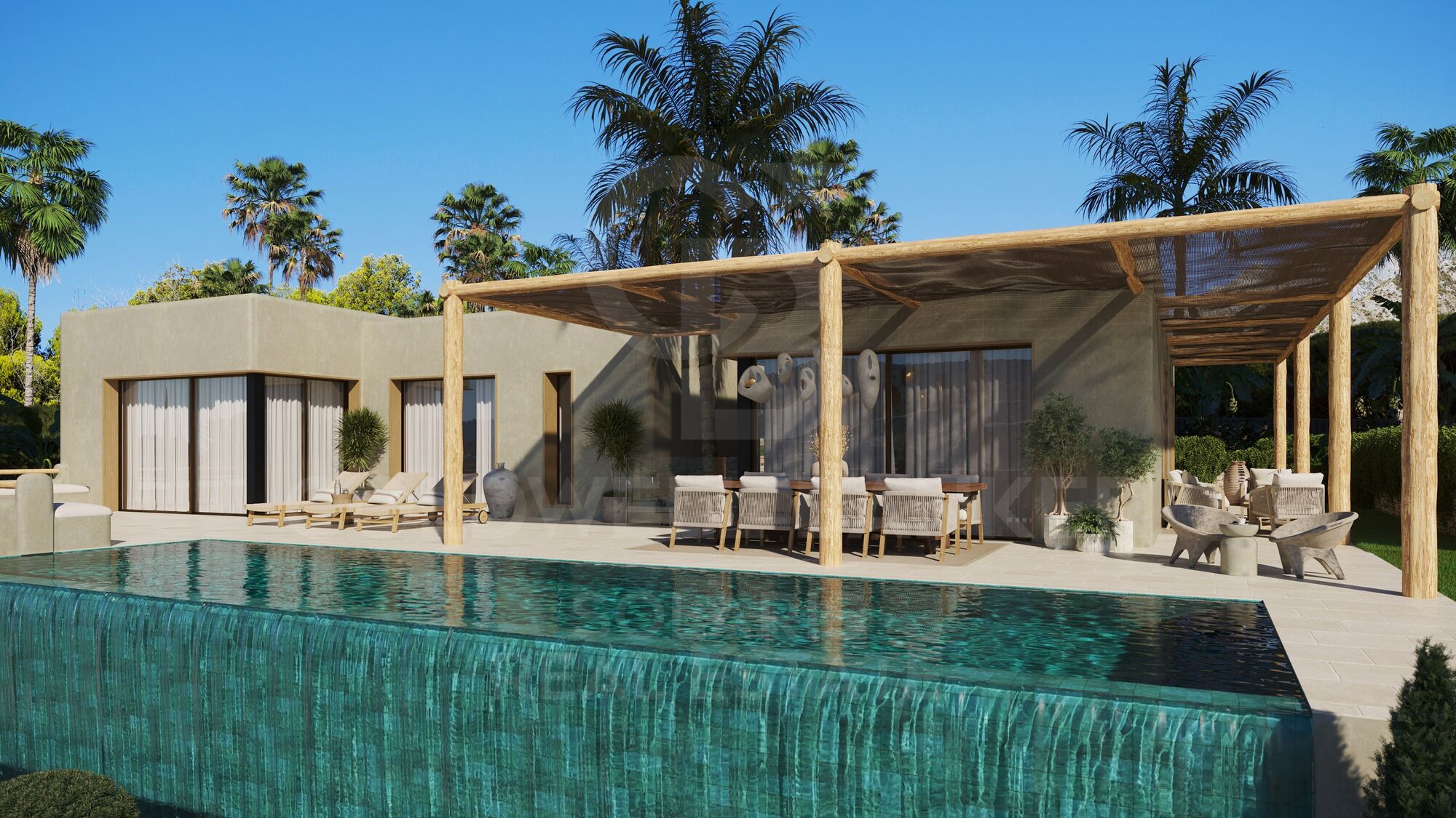 Villa Adela - Ibiza-Stil, Eingeschossig in Javea