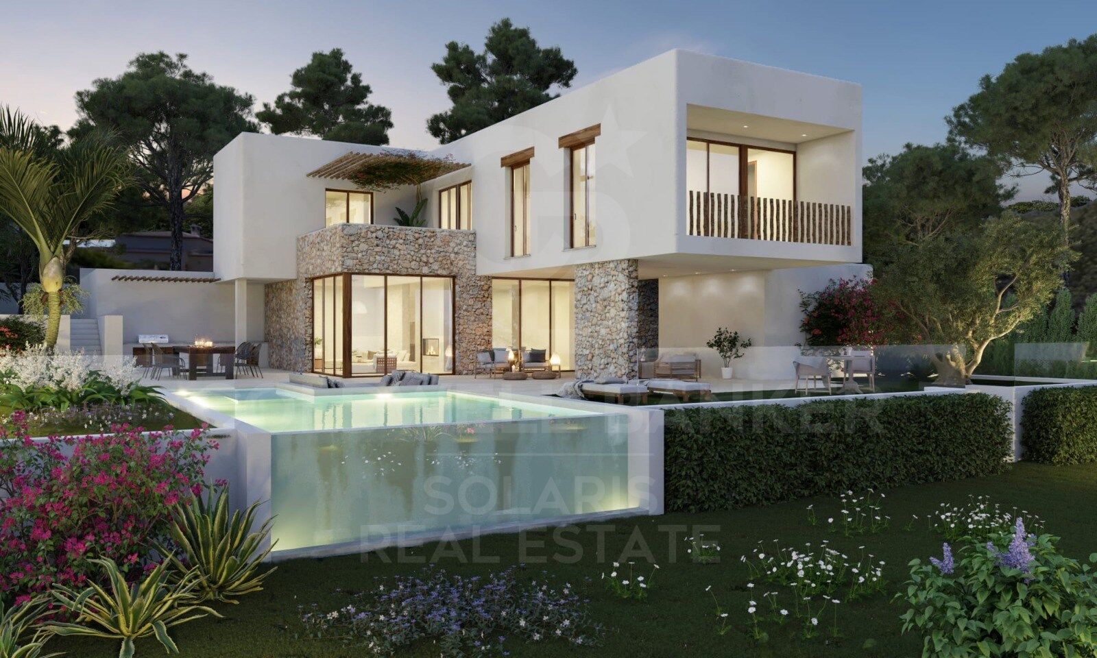 Villa Ca Salina - estilo Ibiza, a distancia a pie de una escuela internacional, Javea