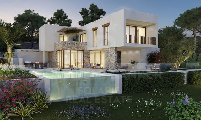 Villa Ca Salina - estilo Ibiza, a distancia a pie de una escuela internacional, Javea