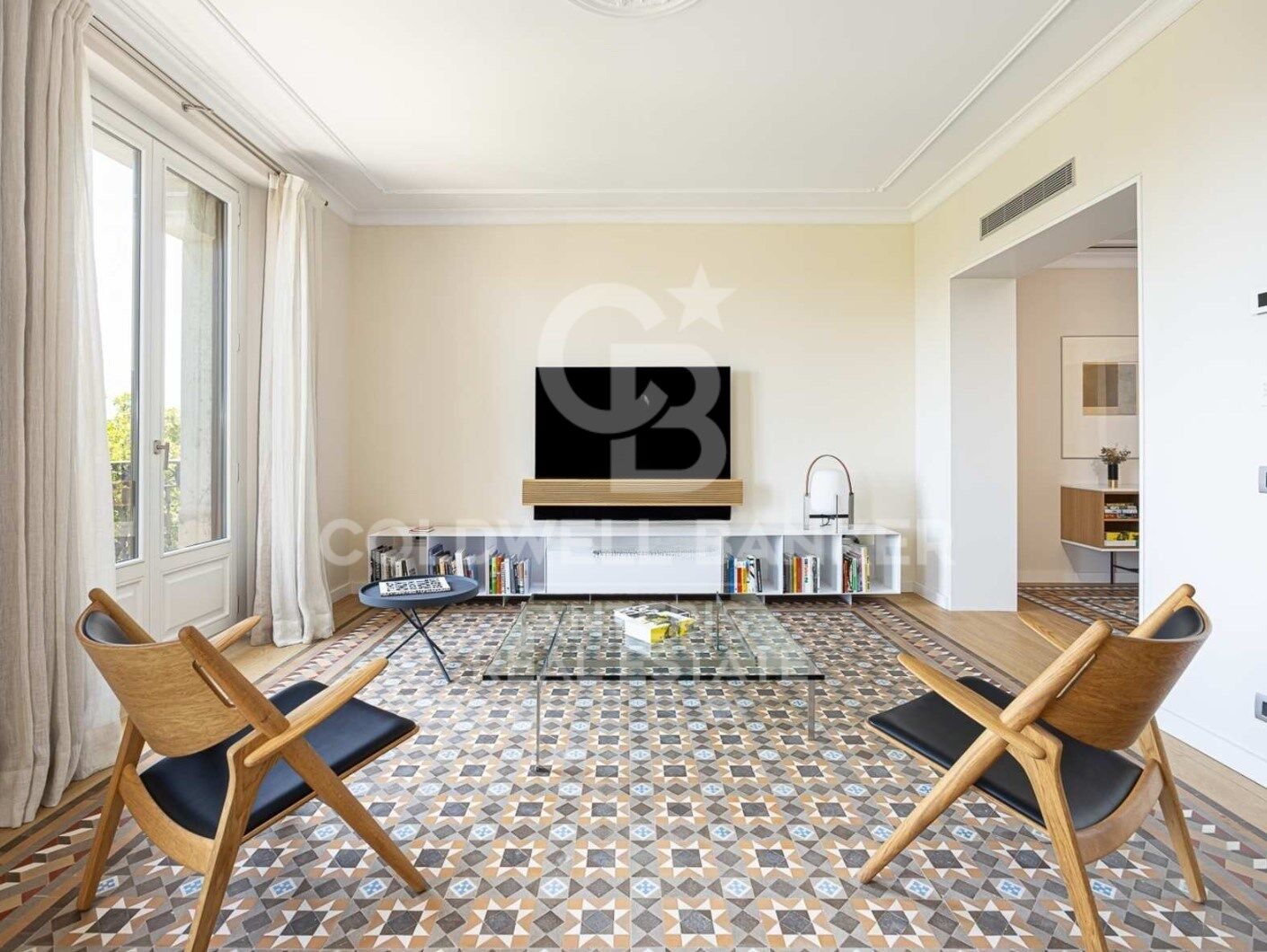 New development with modernist elements and sea views.