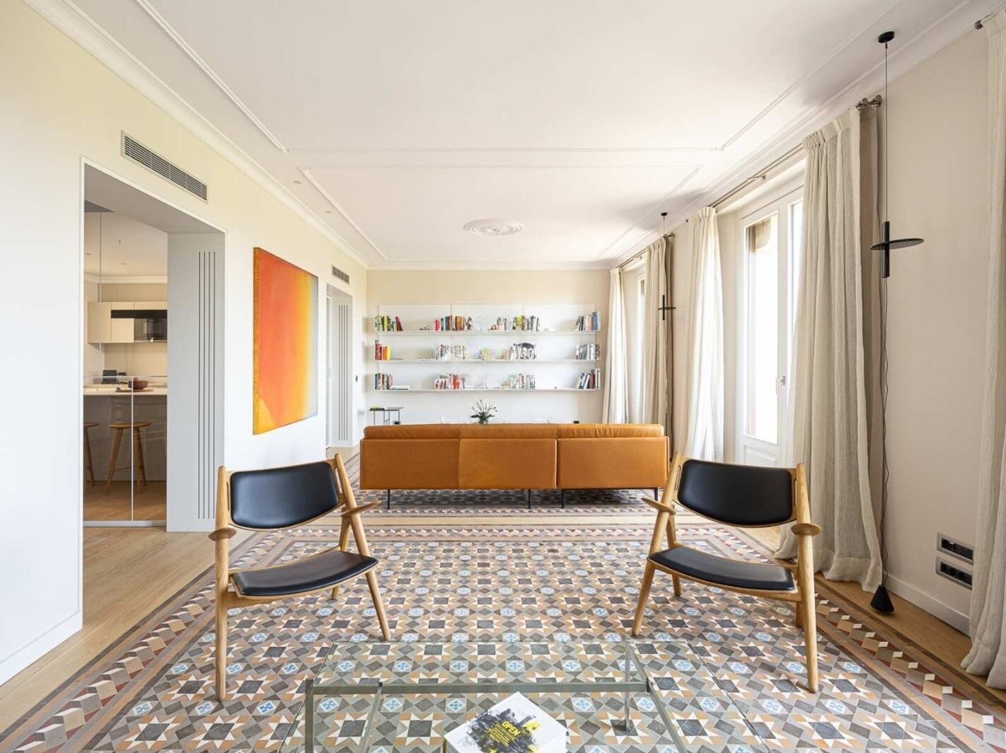 New development with modernist elements and sea views.