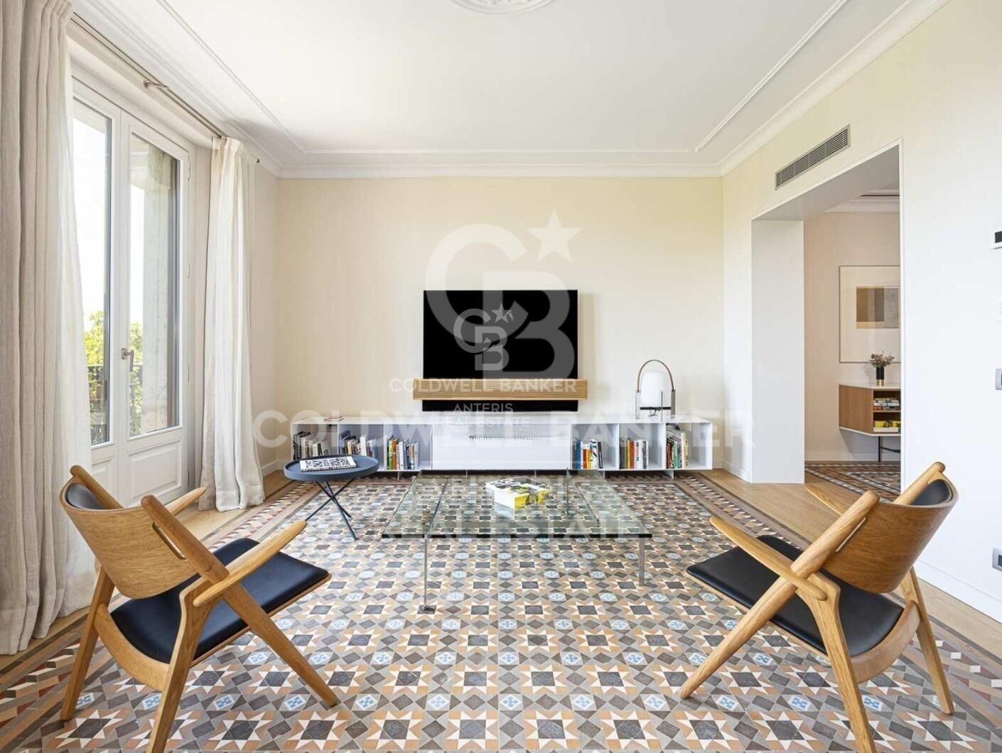 New development with modernist elements and sea views.