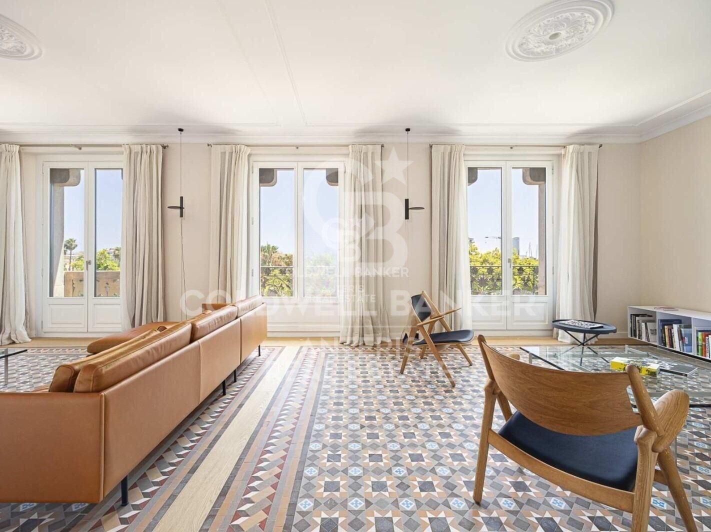 New development with modernist elements and sea views.