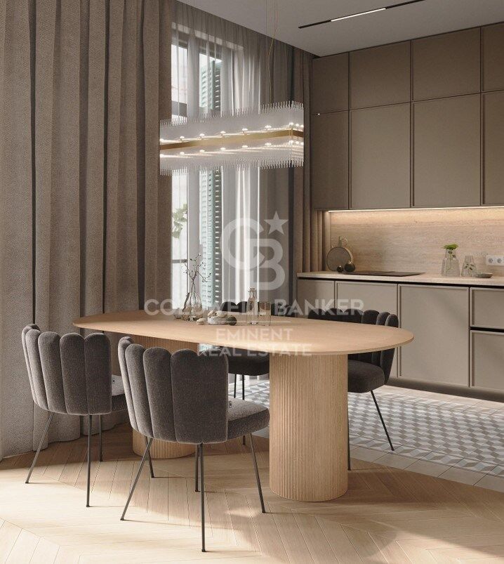 Designwohnung in einem Regalen Gebäude im Eixample mit Komplettsanierung und Blick auf den Passeig de Sant Joan