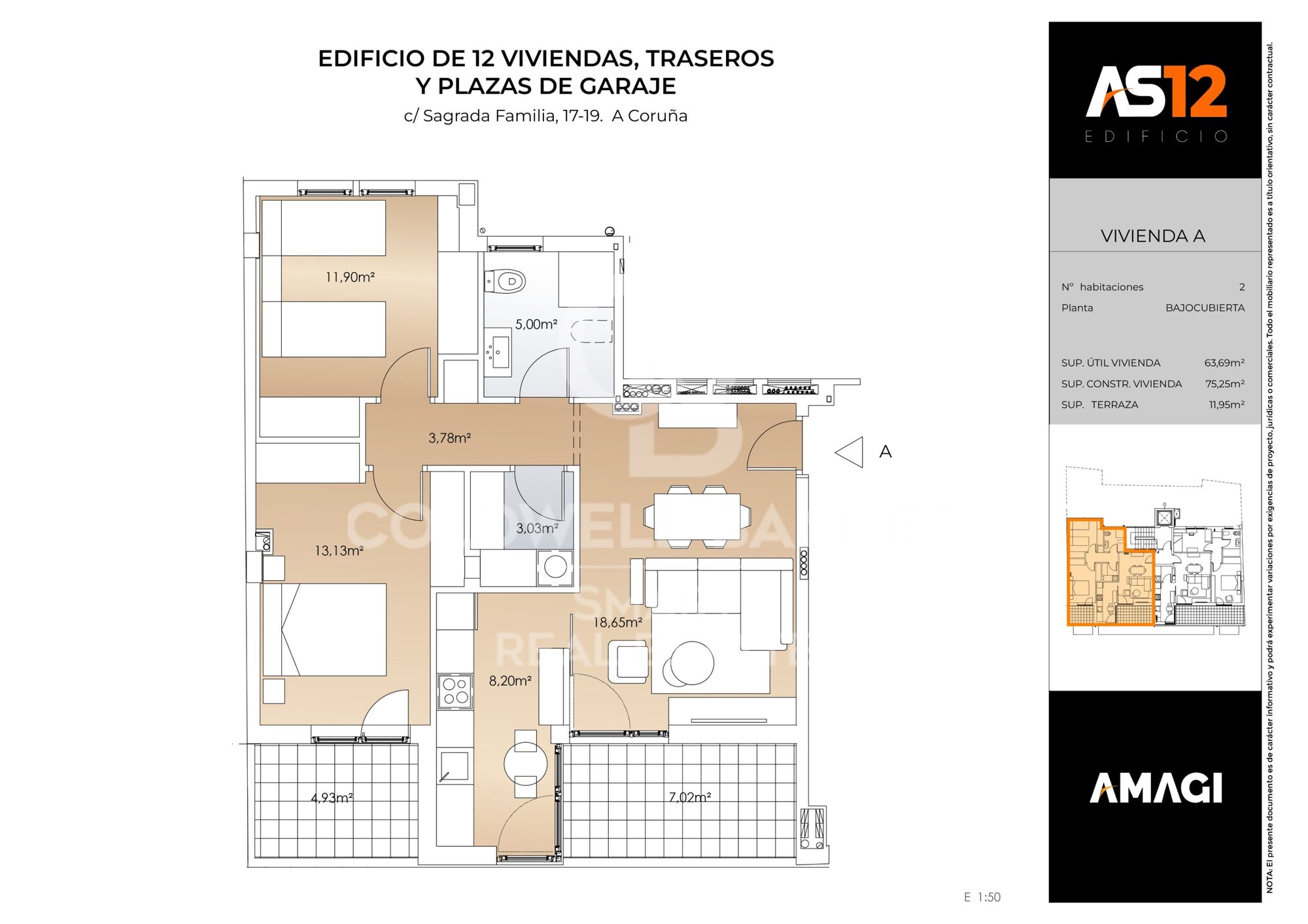 Développement de 12 appartements à Sagrada Familia, avec terrasse, garage et salle de stockage.